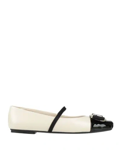 Ferragamo Woman Ballet Flats Black Size 7 Lambskin, Calfskin