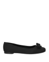 Ferragamo Woman Ballet Flats Black Size 7 Textile Fibers