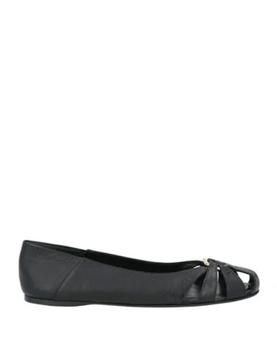 Ferragamo Stylish Ballet Flats Featuring Cut-out Design In Black