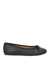 Ferragamo Woman Ballet Flats Black Size 7.5 Leather In Black