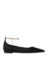 Ferragamo Woman Ballet Flats Black Size 7.5 Textile Fibers In Black