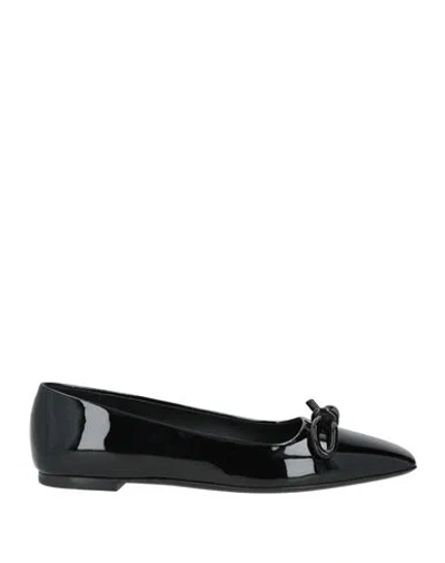 Ferragamo Woman Ballet Flats Black Size 8 Calfskin