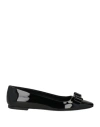 Ferragamo Woman Ballet Flats Black Size 5.5 Calfskin