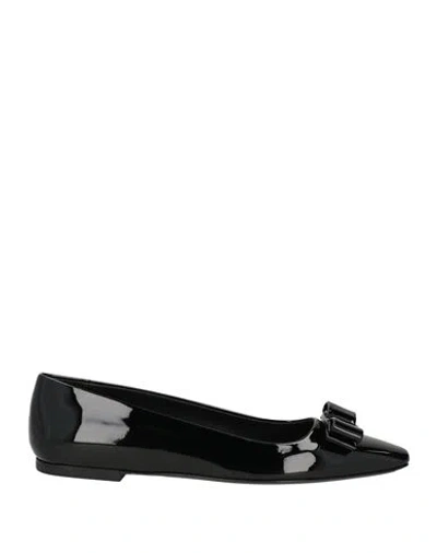 Ferragamo Woman Ballet Flats Black Size 8 Calfskin