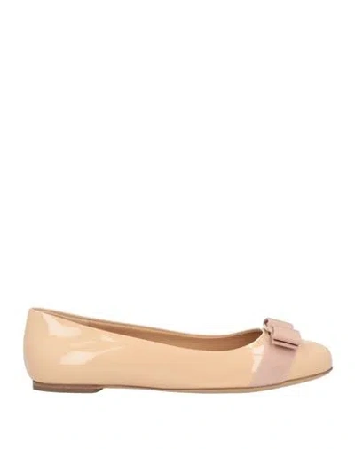 Ferragamo Woman Ballet Flats Blush Size 7 Leather In Pink