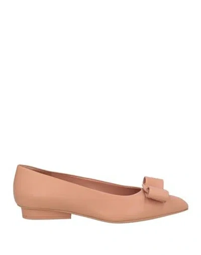 Ferragamo Woman Ballet Flats Blush Size 7.5 Lambskin