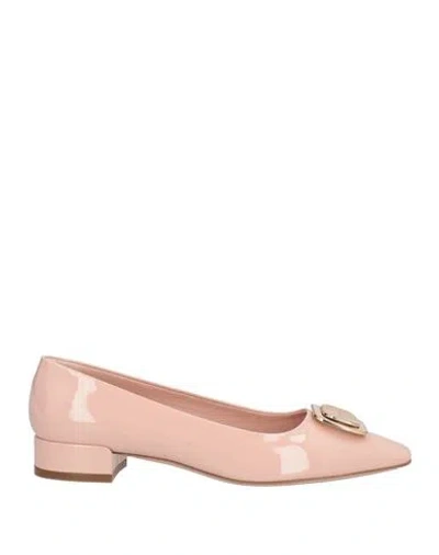 Ferragamo Woman Ballet Flats Blush Size 8 Leather In Pink