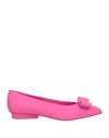Ferragamo Woman Ballet Flats Fuchsia Size 7 Lambskin In Magenta