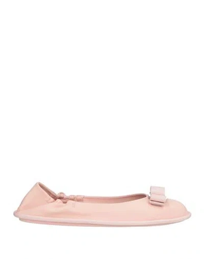 Ferragamo Woman Ballet Flats Pink Size 7.5 Leather