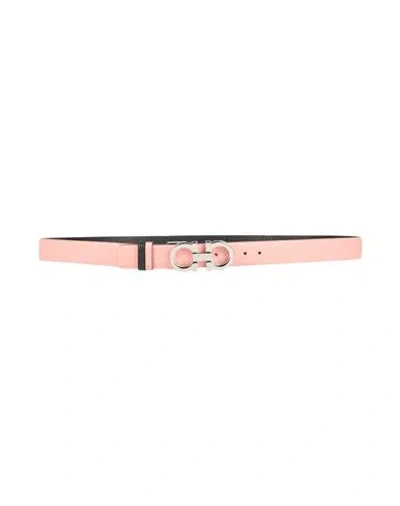 Ferragamo Woman Belt Antique Rose Size 39.5 Calfskin In Pink