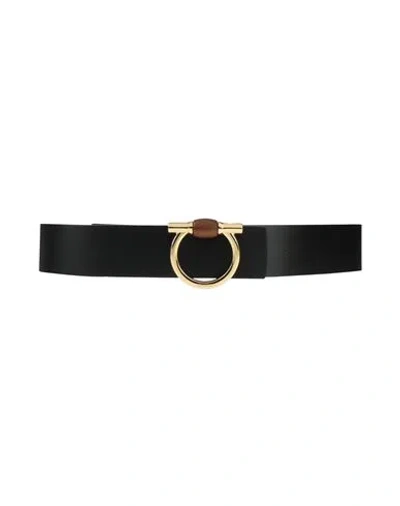 Ferragamo Woman Belt Black Size 39.5 Leather