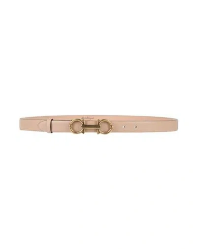 Ferragamo Woman Belt Blush Size 39.5 Calfskin In Brown