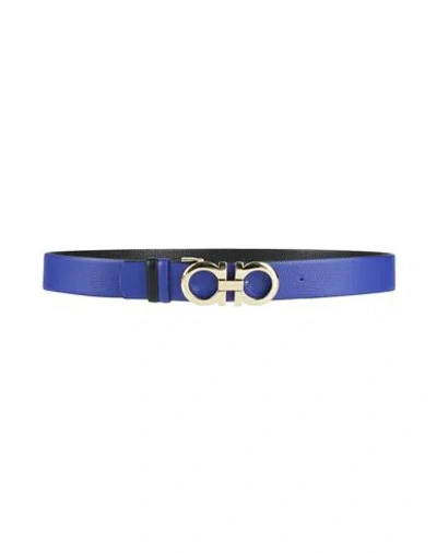 Ferragamo Woman Belt Bright Blue Size 38 Calfskin