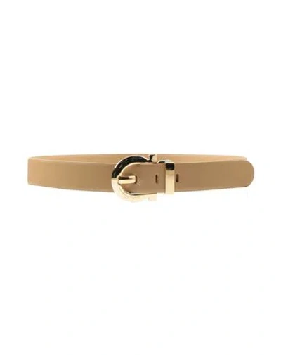 Ferragamo Woman Belt Camel Size 38 Calfskin In Brown
