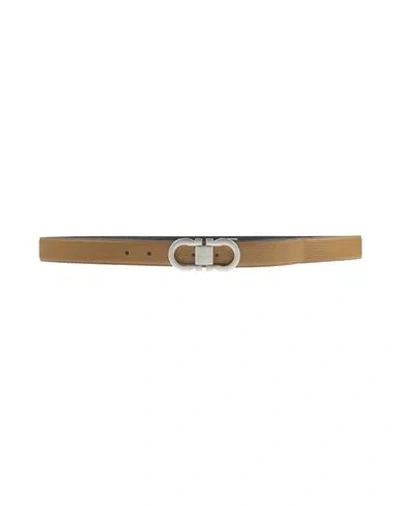 Ferragamo Woman Belt Camel Size 43.5 Leather In Sand