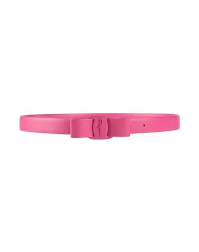 Ferragamo Woman Belt Fuchsia Size 39.5 Soft Leather In Pink