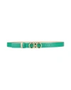 Ferragamo Woman Belt Green Size 39.5 Calfskin In Green