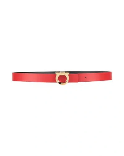 Ferragamo Woman Belt Red Size 32 Calfskin