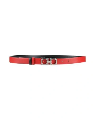 Ferragamo Woman Belt Red Size 39.5 Calfskin