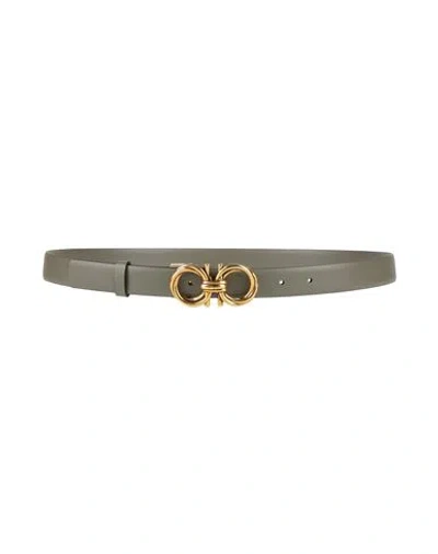 Ferragamo Woman Belt Sage Green Size 39.5 Calfskin
