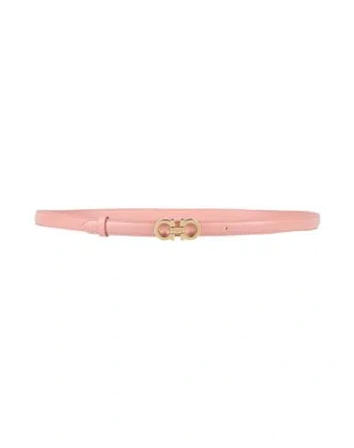 Ferragamo Woman Belt Salmon Pink Size 38 Leather