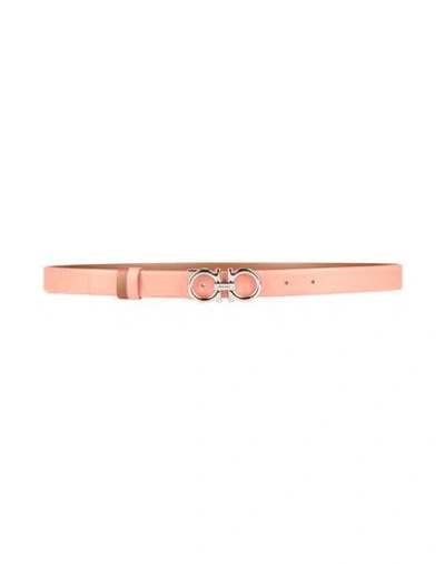 Ferragamo Woman Belt Salmon Pink Size 39.5 Calfskin