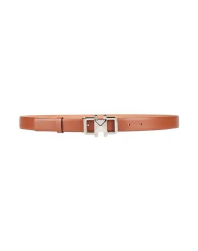Ferragamo Woman Belt Tan Size 39.5 Calfskin In Brown