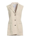 Ferragamo Woman Blazer Beige Size 0 Viscose, Lambskin In Beige