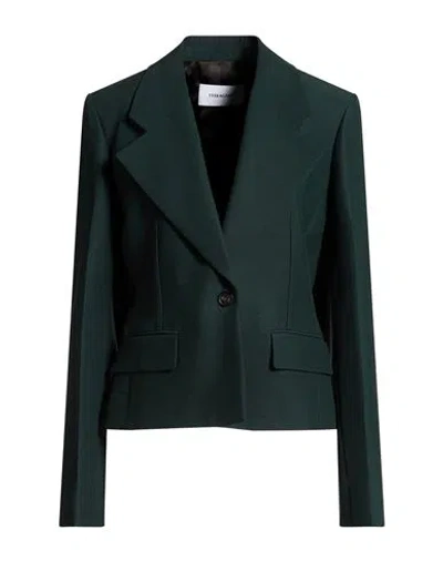 Ferragamo Woman Blazer Emerald Green Size 4 Viscose, Virgin Wool