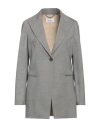 Ferragamo Woman Blazer Grey Size 12 Virgin Wool, Elastane, Polyamide In Grey