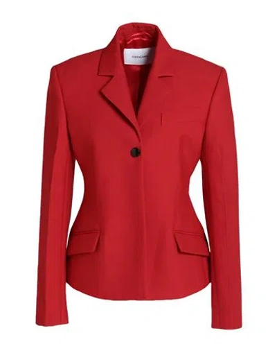 FERRAGAMO FERRAGAMO WOMAN BLAZER RED SIZE 4 VIRGIN WOOL