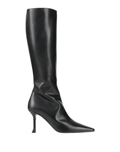 Ferragamo Saskia Leather Knee Boots In Black