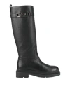 Ferragamo Woman Boot Black Size 7.5 Leather In Black