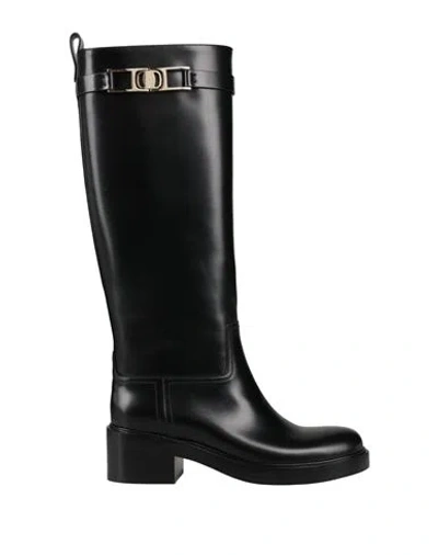 Ferragamo Woman Boot Black Size 8 Calfskin