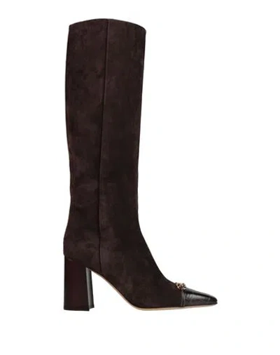 Ferragamo Woman Boot Dark Brown Size 8 Calfskin