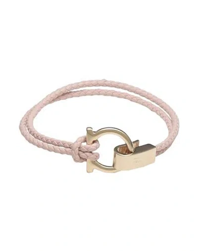 Ferragamo Woman Bracelet Pink Size - Metal, Textile Fibers