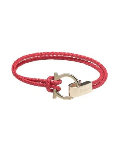 Ferragamo Woman Bracelet Red Size - Metal, Textile Fibers