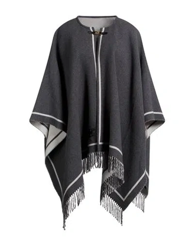 Ferragamo Woman Cape Grey Size Onesize Wool, Cashmere In Gray