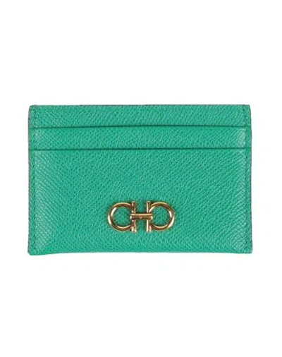 Ferragamo Woman Cardholder Emerald Green Size - Calfskin