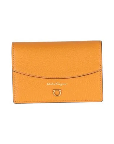 Ferragamo Woman Cardholder Orange Size - Calfskin