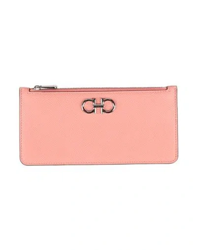 Ferragamo Woman Cardholder Salmon Pink Size - Calfskin