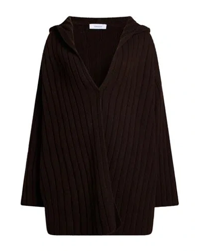 Ferragamo Woman Cardigan Dark Brown Size Xs Virgin Wool, Cashmere