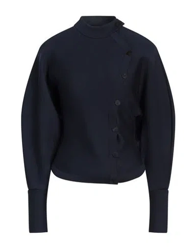 Ferragamo Woman Cardigan Navy Size L Polyamide, Virgin Wool, Viscose, Elastane In Blue