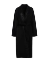Ferragamo Woman Coat Black Size 4 Virgin Wool, Silk