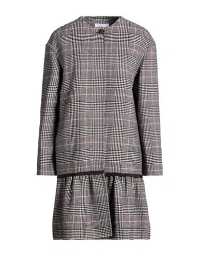 Ferragamo Woman Coat Black Size 6 Virgin Wool, Cashmere In Gray