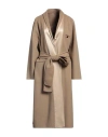 Ferragamo Woman Coat Camel Size 4 Virgin Wool, Silk In Beige