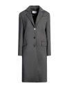 Ferragamo Woman Coat Lead Size 8 Virgin Wool, Cashmere In Grey