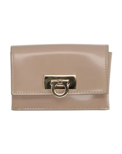 Ferragamo Woman Coin Purse Beige Size - Calfskin