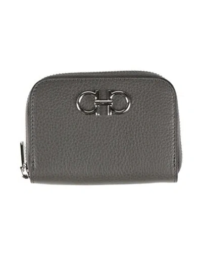 Ferragamo Woman Coin Purse Grey Size - Calfskin In Gray