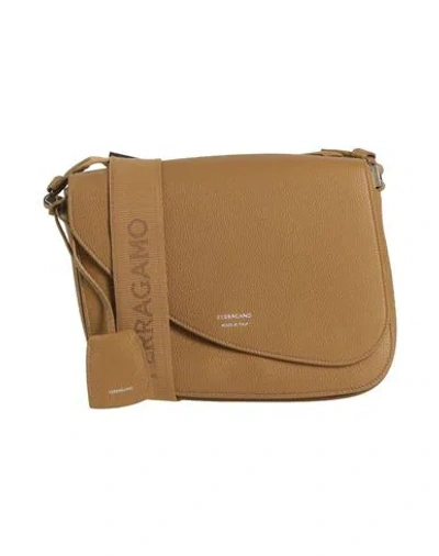 Ferragamo Woman Cross-body Bag Camel Size - Calfskin In Sand
